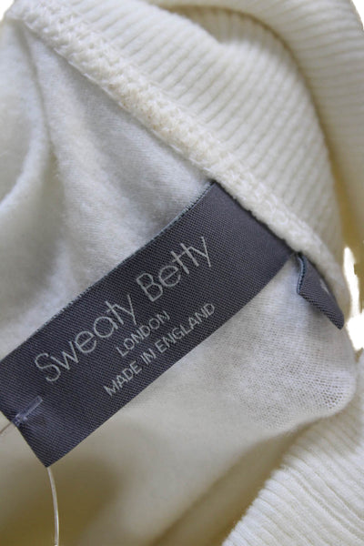 Sweaty Betty Women Pullover Sweatshirt Cowl Neck Ivory Long Sleeve Size S