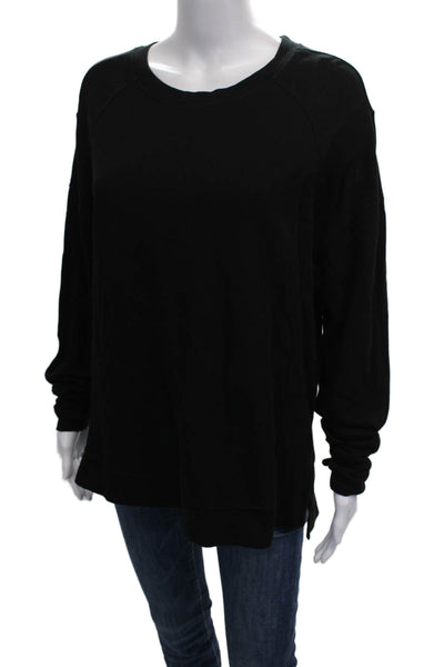 Sweaty Betty Women Pullover Sweatshirt Black Cotton Crewneck Long Sleeve Size S
