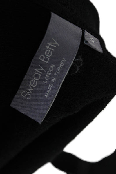 Sweaty Betty Women Pullover Sweatshirt Black Cotton Crewneck Long Sleeve Size S