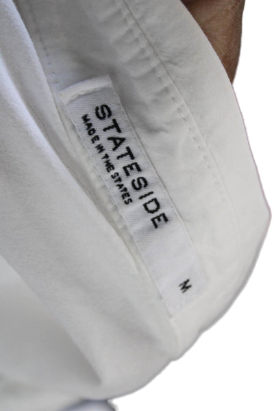Stateside Women Basic Button-Up White Cotton Collared Long Sleeve Size M