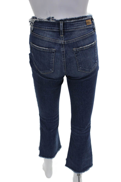 Paige Womens Cropped Jeans Blue Cotton Mid Rise Size 26