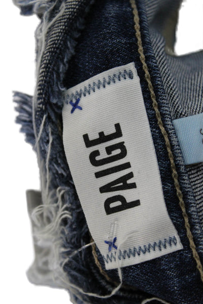 Paige Womens Cropped Jeans Blue Cotton Mid Rise Size 26