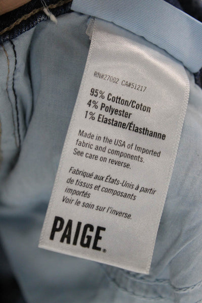 Paige Womens Cropped Jeans Blue Cotton Mid Rise Size 26