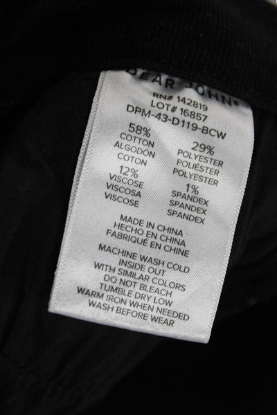 Dear John Womens Cropped Jeans Black High Rise Button Cotton Size 26
