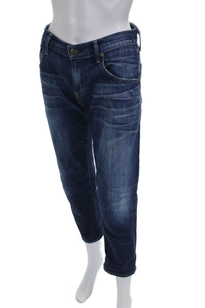 Citizens of Humanity Women Tapered Jeans Blue Mid Rise Cotton Blend Size 25
