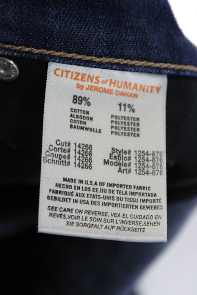 Citizens of Humanity Women Tapered Jeans Blue Mid Rise Cotton Blend Size 25