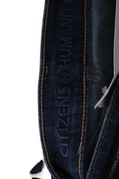 Citizens of Humanity Women Tapered Jeans Blue Mid Rise Cotton Blend Size 25