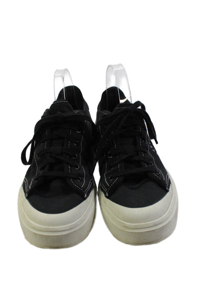 Stella McCartney Womens Platform Contrast Stitch Sneakers Black Size 7