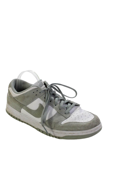 Nike Mens Lace Up Perforated Suede Trim Air Force 1 Sneakers White Gray Size 12