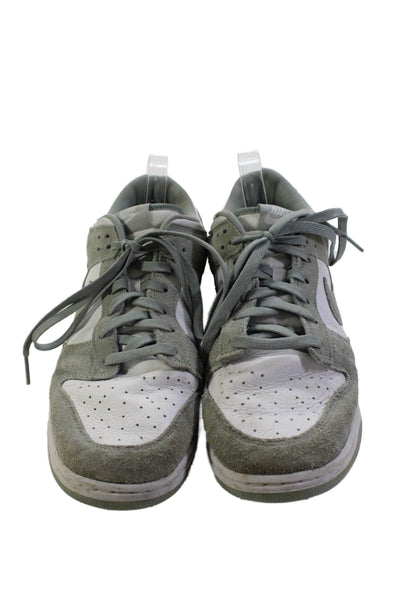 Nike Mens Lace Up Perforated Suede Trim Air Force 1 Sneakers White Gray Size 12