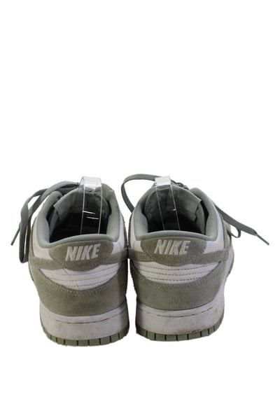 Nike Mens Lace Up Perforated Suede Trim Air Force 1 Sneakers White Gray Size 12