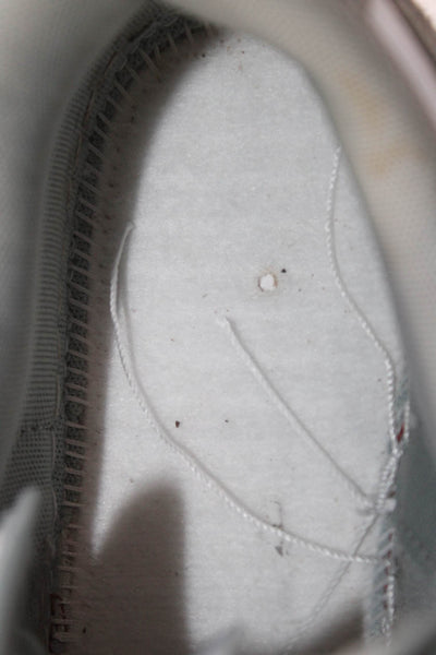 Nike Mens Lace Up Perforated Suede Trim Air Force 1 Sneakers White Gray Size 12