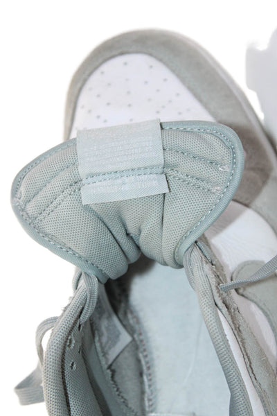 Nike Mens Lace Up Perforated Suede Trim Air Force 1 Sneakers White Gray Size 12
