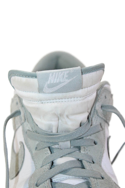 Nike Mens Lace Up Perforated Suede Trim Air Force 1 Sneakers White Gray Size 12