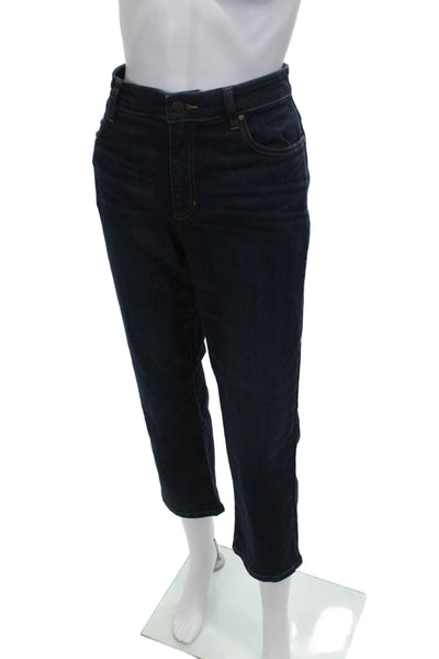 Eileen Fisher Women Cropped Blue Organic Cotton Jeans Size 8