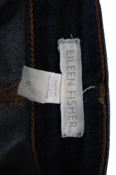 Eileen Fisher Women Cropped Blue Organic Cotton Jeans Size 8
