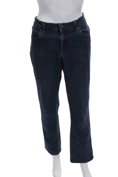 Eileen Fisher Women Blue Cotton Blend Straight Jeans Inseam 30 Size 10