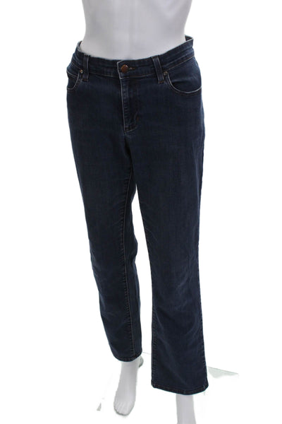 Eileen Fisher Women Blue Cotton Blend Straight Jeans Inseam 30 Size 10