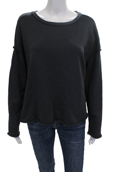 Eileen Fisher Womens Pullover Black Cotton Crew Neck Long Sleeve Size XS