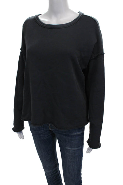 Eileen Fisher Womens Pullover Black Cotton Crew Neck Long Sleeve Size XS