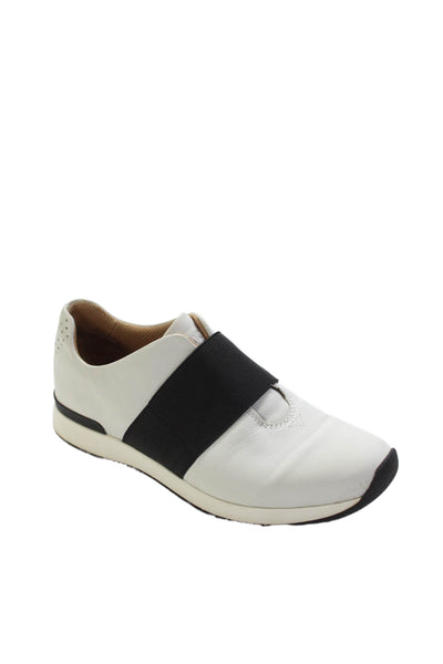 Vince Womens Leather Slip On Sneakers White Size 7.5