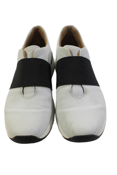 Vince Womens Leather Slip On Sneakers White Size 7.5