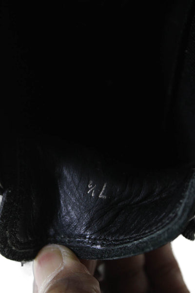 Tods Womens Leather Contrast Stitch Sneakers Black Size 7.5