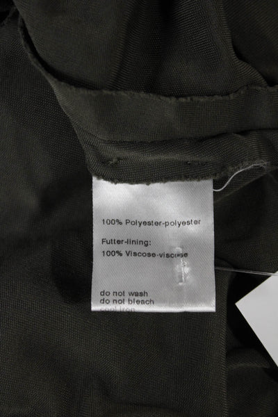 Akris Punto Women Pleated Skirt Green Polyester Knee Length Zip Size 4