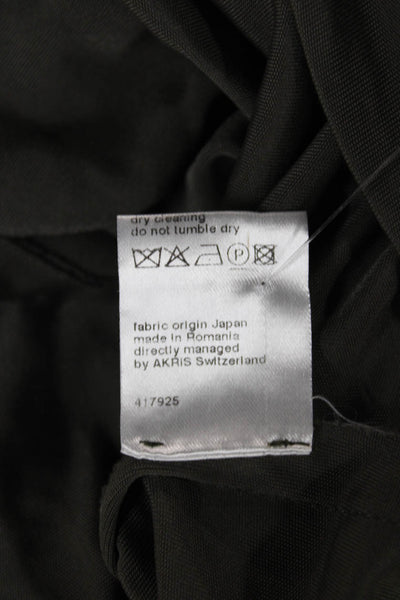 Akris Punto Women Pleated Skirt Green Polyester Knee Length Zip Size 4