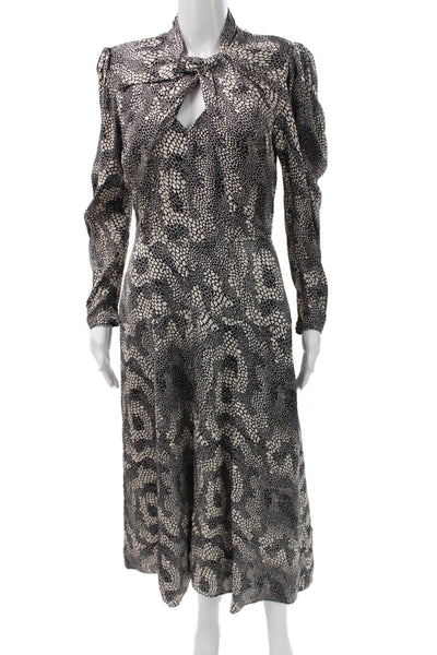 Isabel Marant Womens Fit & Flare Black High Neck Long Sleeve Dress Size 40