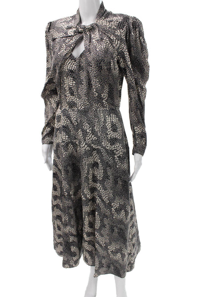 Isabel Marant Womens Fit & Flare Black High Neck Long Sleeve Dress Size 40