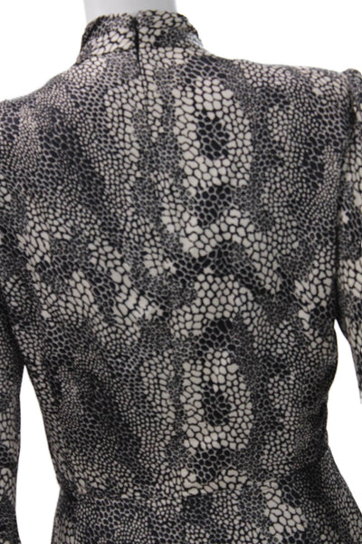 Isabel Marant Womens Fit & Flare Black High Neck Long Sleeve Dress Size 40