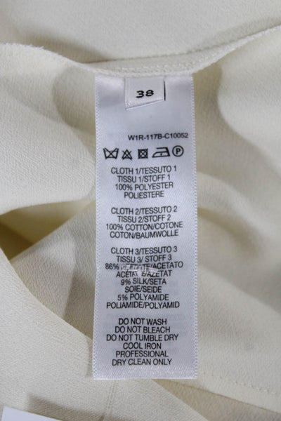 Paul Smith Women Ivory Polyester Collared Long Sleeve Basic Blouse Size 38