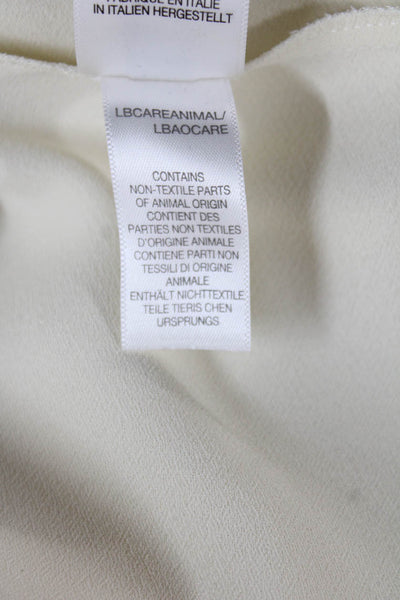 Paul Smith Women Ivory Polyester Collared Long Sleeve Basic Blouse Size 38