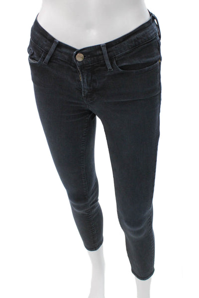 Frame Denim Women Skinny Blue Low Rise Cotton Blend Jeans Size 24