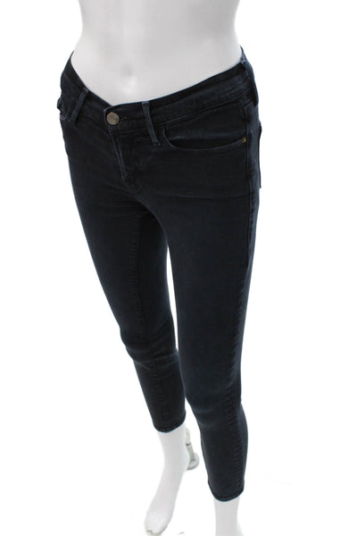 Frame Denim Women Skinny Blue Low Rise Cotton Blend Jeans Size 24