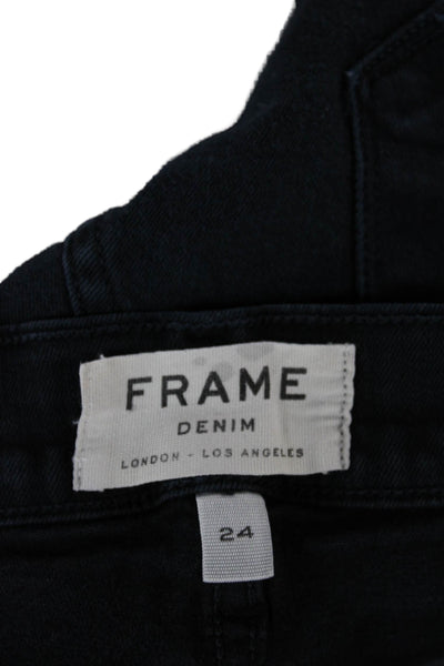 Frame Denim Women Skinny Blue Low Rise Cotton Blend Jeans Size 24