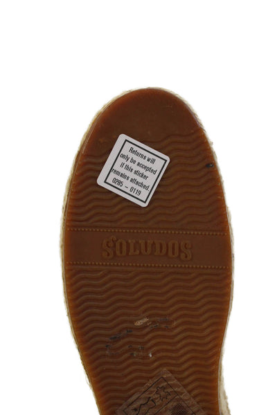 Soludos Womens Suede Lace Up Slingbacks Espadrille Flats Beige Size 6.5