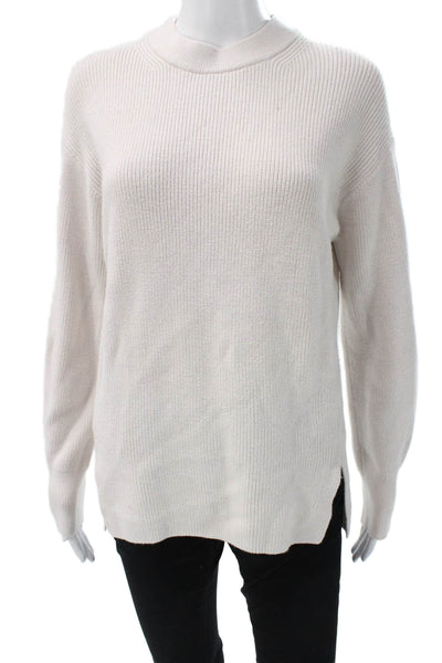 Lululemon Womens Ivory Cotton Mock Neck Pullover Long Sleeve Size 4
