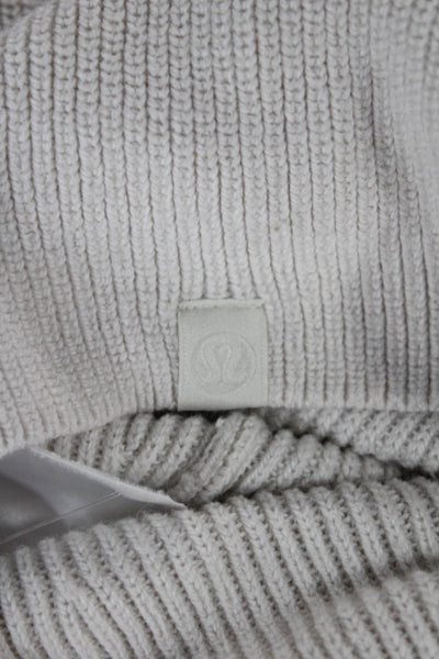 Lululemon Womens Ivory Cotton Mock Neck Pullover Long Sleeve Size 4