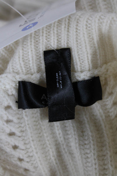 Aqua Cashmere Women Cashmere Pullover Mock Neck Long Sleeve Ivory Size S