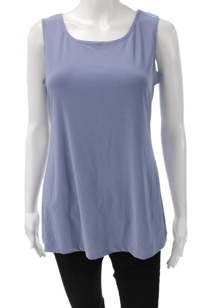 Iman Women Sleeveless Scoop Neck Tunic Blue Size M