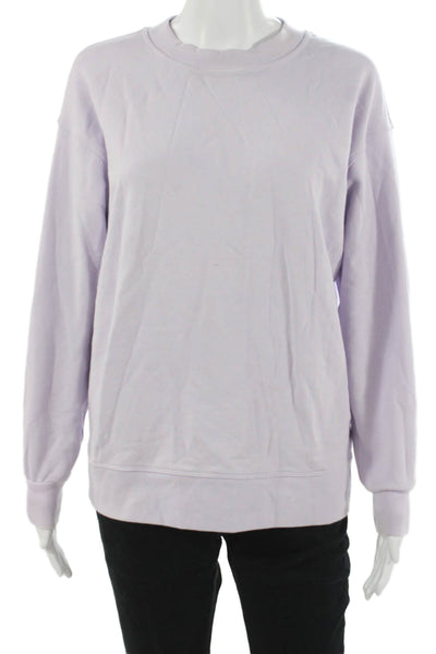 Lululemon Women Pullover Purple Cotton Crew Neck Long Sleeve Size 0