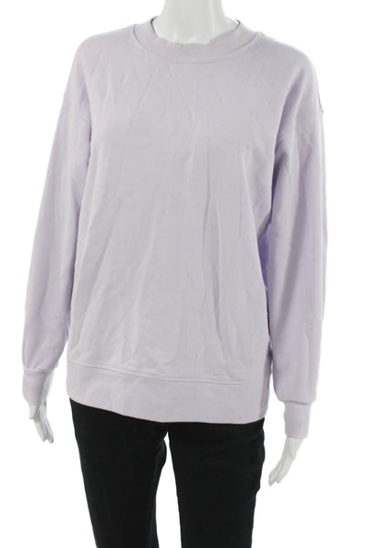 Lululemon Women Pullover Purple Cotton Crew Neck Long Sleeve Size 0