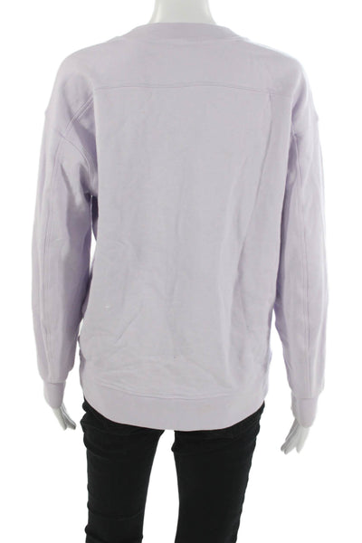 Lululemon Women Pullover Purple Cotton Crew Neck Long Sleeve Size 0