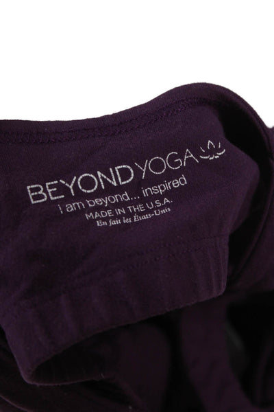 Beyond Yoga Women Basic Purple Nylon Scoop Neck Sleeveless Tank Geometric Size S