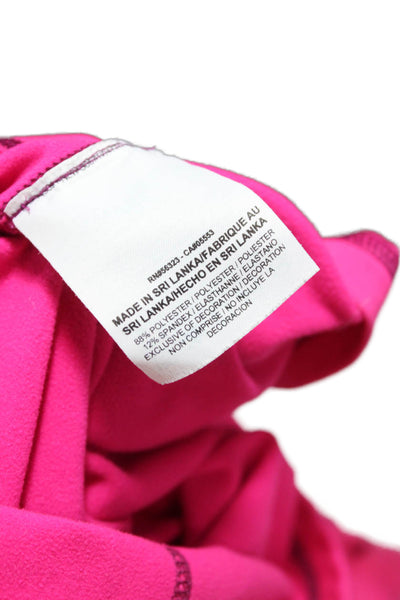 Nike Womens Pullover T-Shirt Mock Neck Long Sleeve Pink Polyester Size XS