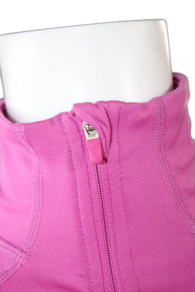 Nike Women Purple High Neck Pullover Long Sleeve Zip Polyester Top Size XS