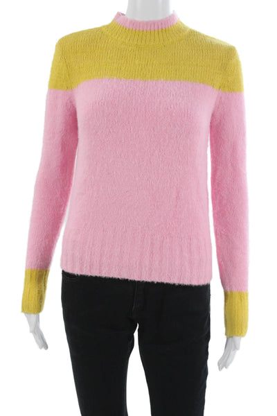Lovers + Friends Womens Pink Striped Mock Neck Pullover Long Sleeve Size XS