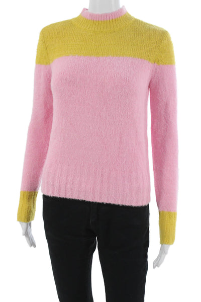 Lovers + Friends Womens Pink Striped Mock Neck Pullover Long Sleeve Size XS
